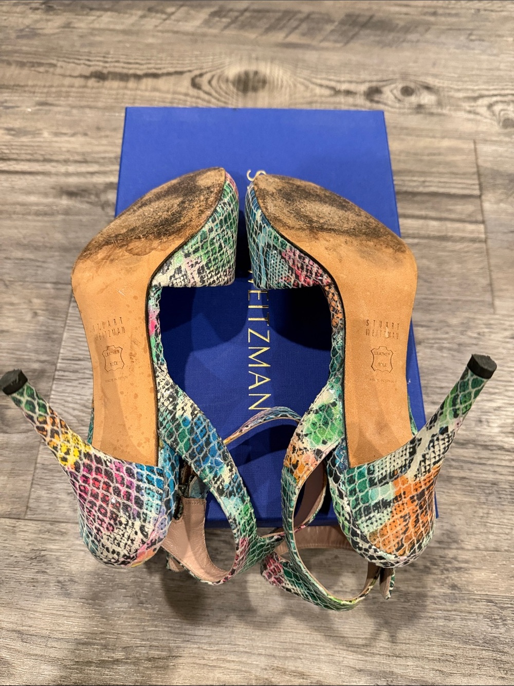 Stuart Weitzman Multicolored Snake Skin Pumps Size 9 Women’s Shoes Sandals - Picture 8 of 14